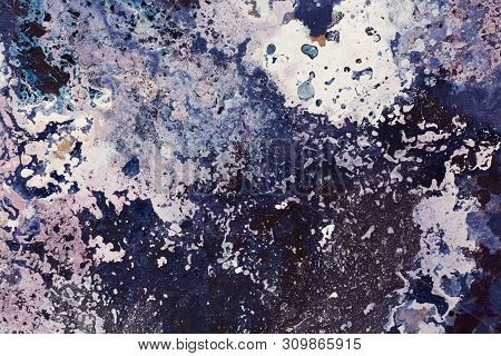 Oil Painting. Dark Background. Bright Abstract Painting In Extremely High Resolution.