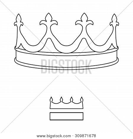 Vector Illustration Of Queen And Heraldic Sign. Set Of Queen And Vip Vector Icon For Stock.