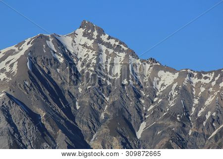 Peak Of The Lenzer Horn, View From Obermutten, Switzerland.