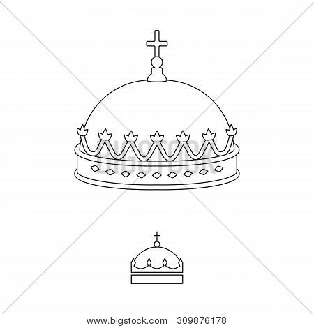 Vector Design Of Queen And Heraldic Logo. Set Of Queen And Vip Stock Vector Illustration.