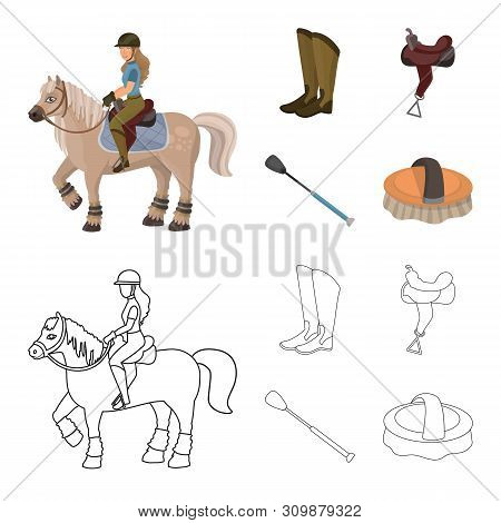 Isolated Object Of Equipment And Riding Logo. Collection Of Equipment And Competition Stock Vector I