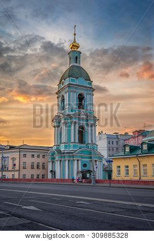 The Bell Tower Of The Trinity Church On Yauzskaya Street