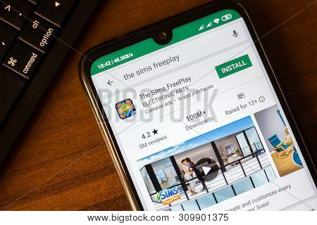 Ivanovsk, Russia - June 26, 2019: The Sims Freeplay App On The Display Of Smartphone Or Tablet.