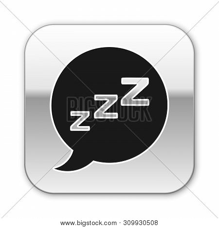 Black Speech Bubble With Snoring Icon Isolated On White Background. Concept Of Sleeping, Insomnia, A