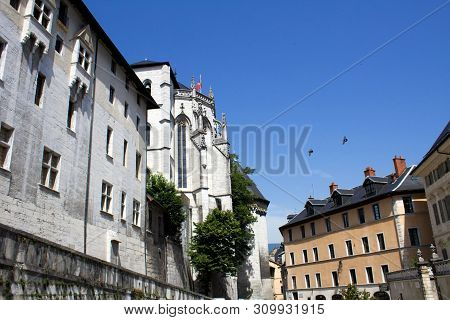 Beautiful View Of Castle On A Sunny Day.chambery.france.