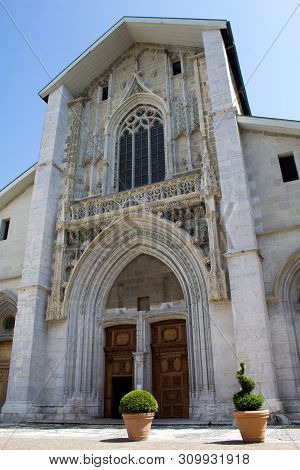 View Of The Cathedral On The Sunny Day.chambery.france.