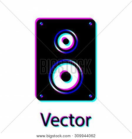 Black Stereo Speaker Icon Isolated On White Background. Sound System Speakers. Music Icon. Musical C