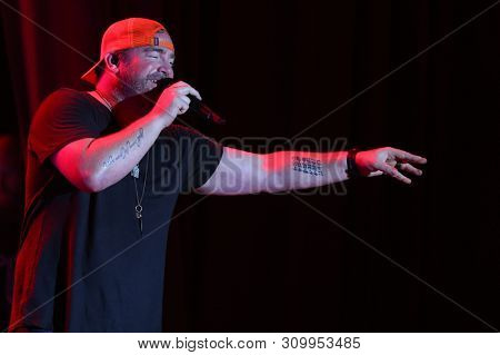 FARMINGVILLE, NY - JUL 3: Lee Brice performs in concert at The Fest at Long Island Community Hospital at Bald Hill on July 3, 2019 in Farmingville, New York.