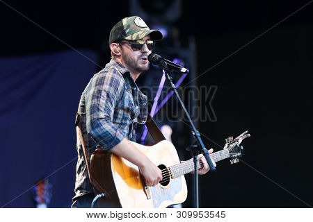 FARMINGVILLE, NY - JUL 3: Drew Baldridge performs in concert at The Fest at Long Island Community Hospital at Bald Hill on July 3, 2019 in Farmingville, New York.