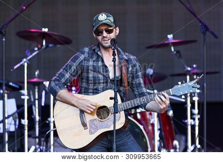 FARMINGVILLE, NY - JUL 3: Drew Baldridge performs in concert at The Fest at Long Island Community Hospital at Bald Hill on July 3, 2019 in Farmingville, New York.
