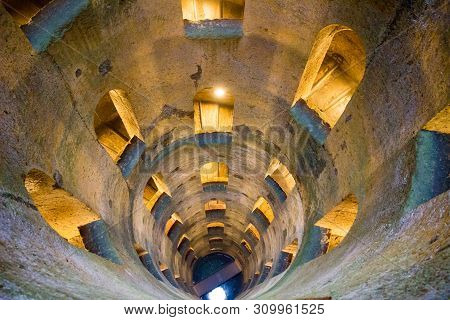 The St. Patrick's Well (16Th Century) In Orvieto, Umbria, Central Italy.