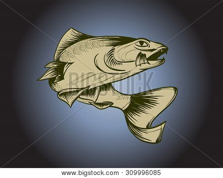 Fishing. Hand Drawn Vector Fish. Sketch Fish.