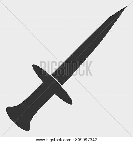 Sword Vector Illustration. A Flat Illustration Design Of Sword Icon On A White Background.