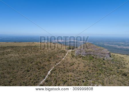 Alto Do Ceu Observatory View At Chapada Dos Guimaraes, Mato Grosso, Brazil. Great Landscape. Travel 