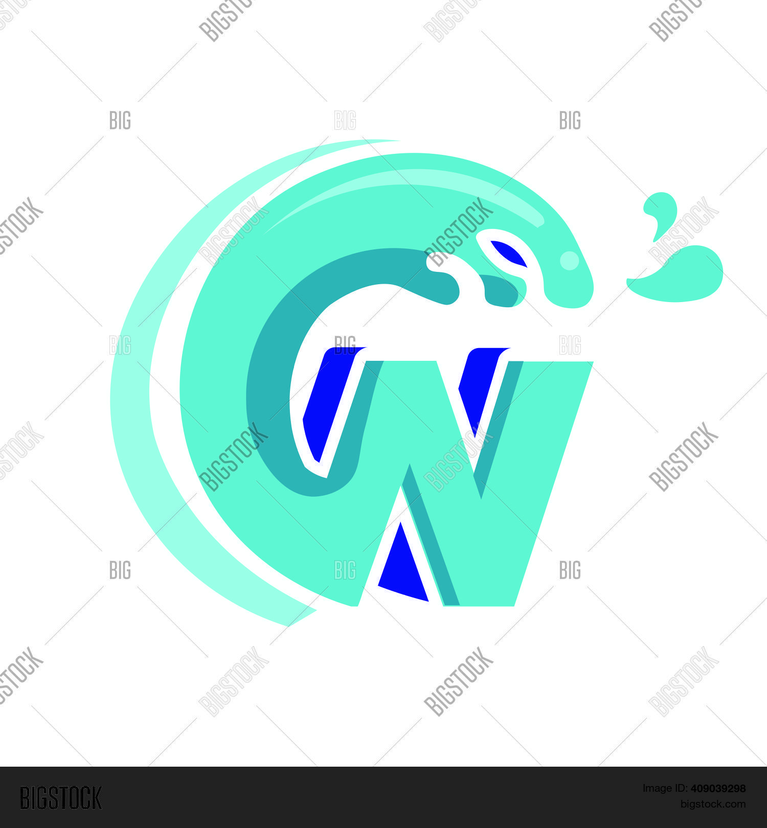 Newest W Letter Water Vector & Photo (Free Trial) | Bigstock