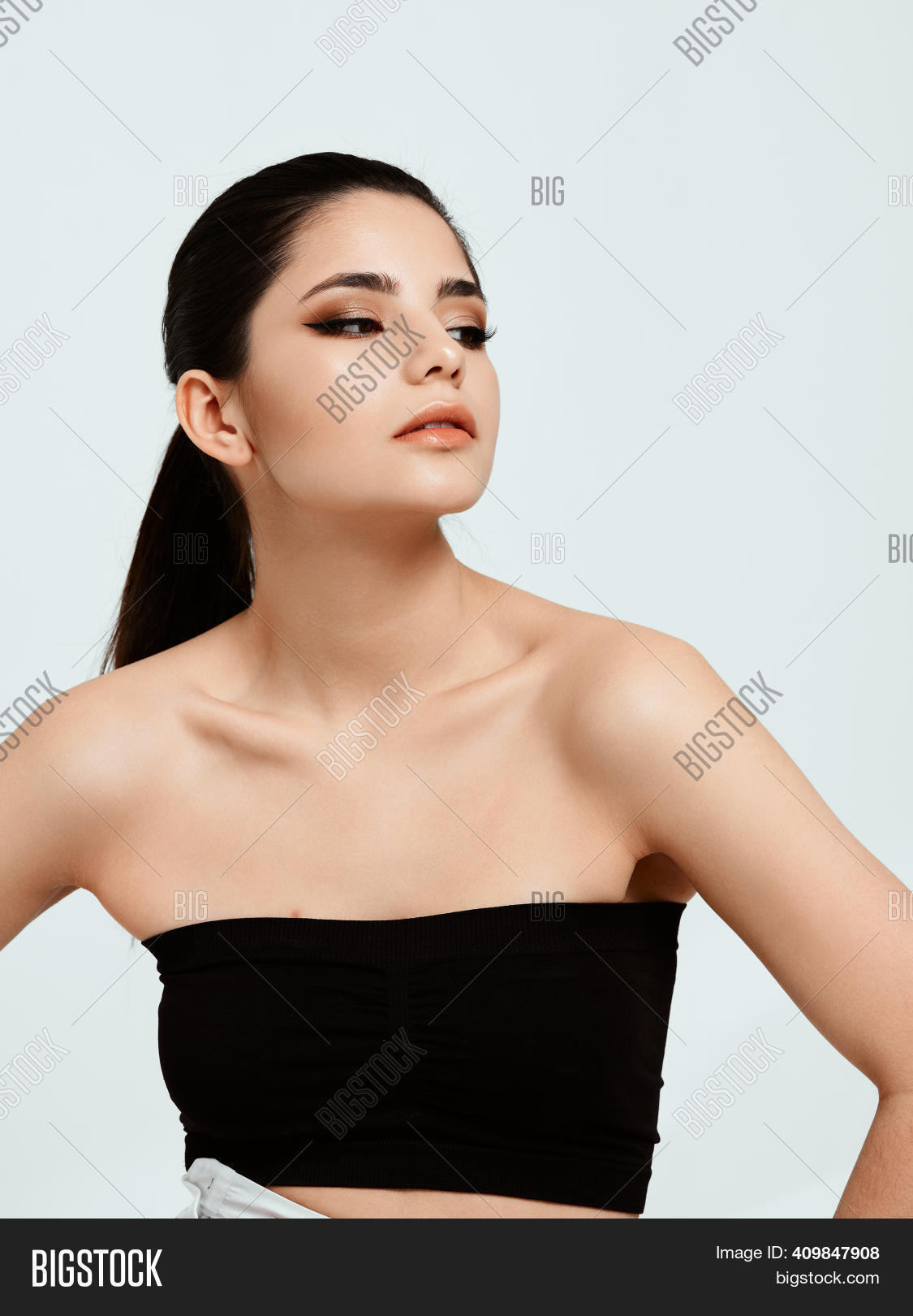 Sexy Woman Black Dress Image &