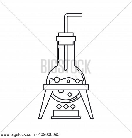 Line Medical Pharmaceutica Icon Retort, Tube. Professional Equipment Symbol. Science, Pharmacy, Medi