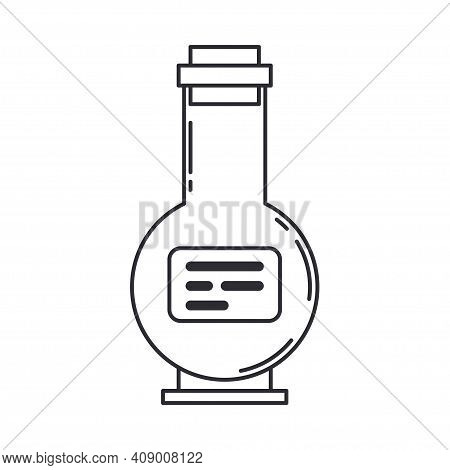 Line Medical Pharmaceutica Icon Retort, Tube. Professional Equipment Symbol. Science, Pharmacy, Medi