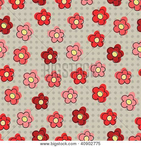 Seamless pattern con fiori rossi
