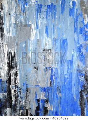 Blue and Grey Abstract Art Painting