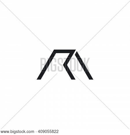 Abstract Letter Rm Simple Geometric Line Logo Vector