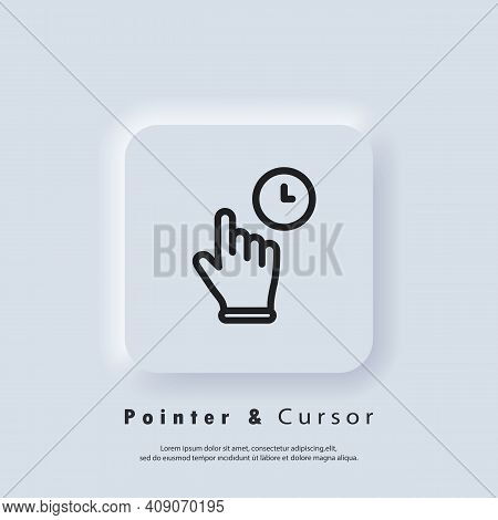 Click Mouse Pointer Icon. Clicking Finger Icon, Cursor. Hand Pointer, Clicking Icons. Neumorphic Ui 