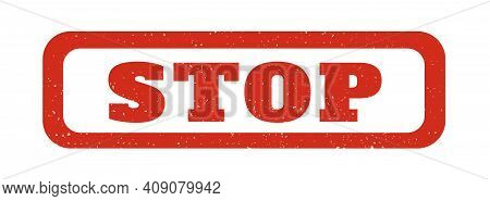 Stop Stempel Grunge Rot. Vector Illustration Eps