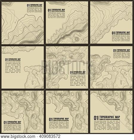 Grey Contours Vector Topography. Geographic Mountain Topography Vector Illustration. Topographic Pat