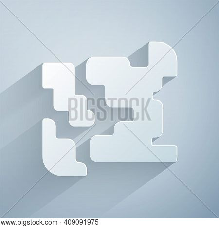 Paper Cut Gaseous Icon Isolated On Grey Background. Changing The State Of Matter In Gas. Paper Art S