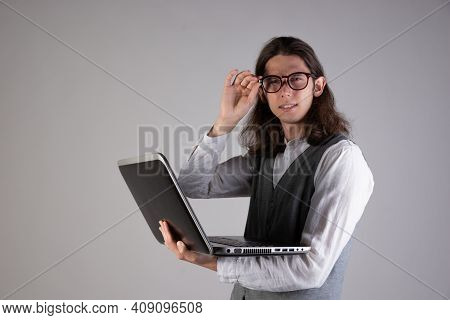 Programming And Writing Code, Developing Software Products. Geek Guy,