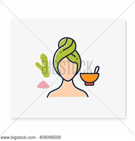 Detoxifying Body Scrub Color Icon. Natural Rice Ginger Body Care, Spa Procedures. Organic Skincare C