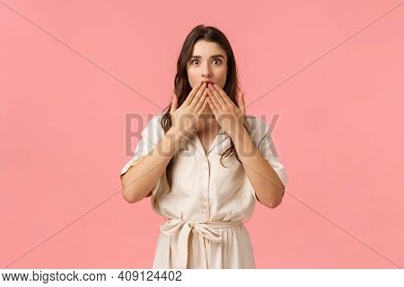 Surprised Girl Didnt Expact Friend Kiss Her, Touching Lip And Looking Amazed With Wondered And Excit