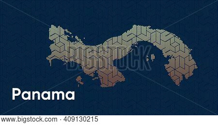 Card With A Stylized Oriental Overlapping Pattern And A Transform Effect. Oriental Gold Pattern With