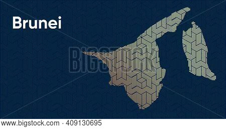 Card With A Stylized Oriental Overlapping Pattern And A Transform Effect. Oriental Gold Pattern With