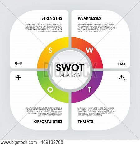 Swot Analysis Infographic Template Design Data Visualization For Marketing And Business Strategy Mod