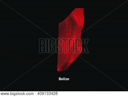 Dynamic Line Wave Map Of Belize. Twist Lines Map Of Belize. Belize Political Map