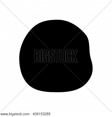 Abstract Ink Blotch, Round Liquid Blot Inkblot Shape. Freskle Pebble. Deform Random Smooth Vector Il