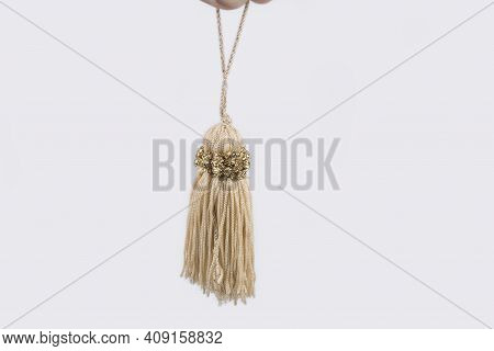 Hanging Rope Silk Cloisonne Tassel Fringe On A White