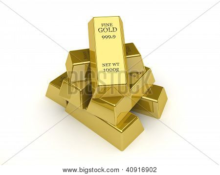 Altın çubuklar. Konsept illüstrasyon.