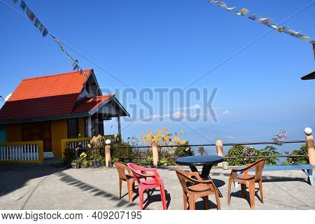 Beautiful Cottage With Kangchenjunga And Beautiful Blue Sky