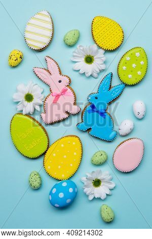 Happy Easter. Festive Decoration. Holiday Ornament. Romantic Celebration. Colorful Composition Of Gi