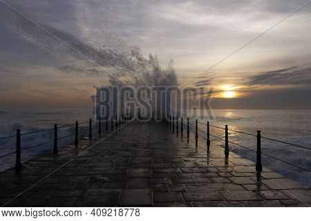 sunset on a cloudy day at porto
