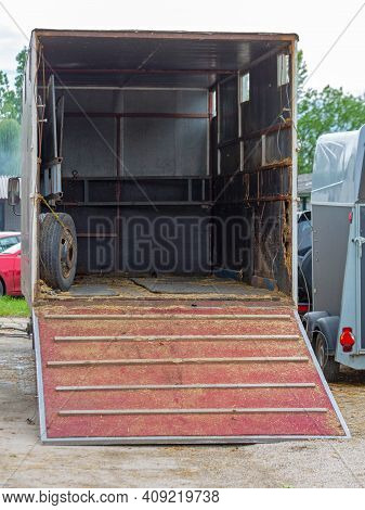 Open Ramp At Double Trailer For Horses