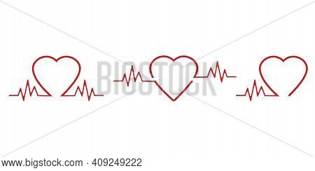 Heart Pulse. Health Care. Cardiology Concept. Vector Illustration. Stock Image.