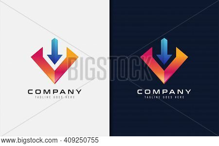 Abstract Triangle And Arrow Sign Logo Design. Usable For Business Brand And Tech Company. Vector Log