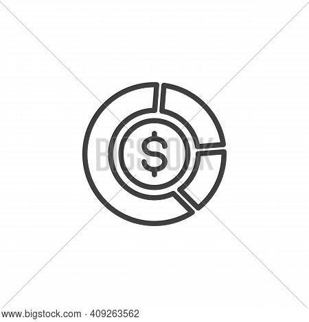 Financial Diagram Line Icon. Linear Style Sign For Mobile Concept And Web Design. Dollar Money Diagr