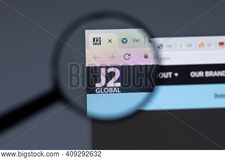 New York, Usa - 17 February 2021: J2 Global Logo Close Up On Website Page, Illustrative Editorial