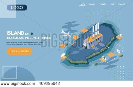 Industrial Internet Of Things 4ir Revolution, Ai, Iot With Modern Production Plant Building Pipes. I
