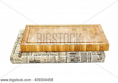 Wooden Cutting Board Isolated On A White Background