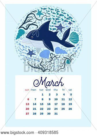 marine life calendar vector photo free trial bigstock